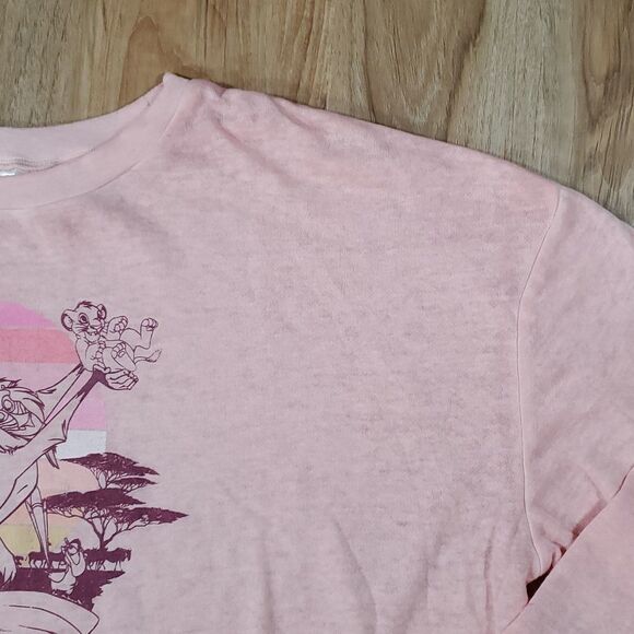 🧚♂️Disney Pink Lion King Long Sleeve Burnout Sweatshirt Large - Picture 4 of 8